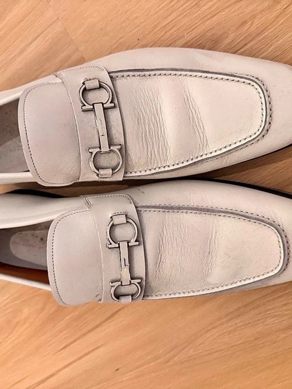 Salvatore Ferragamo Gancini Bit Loafer White